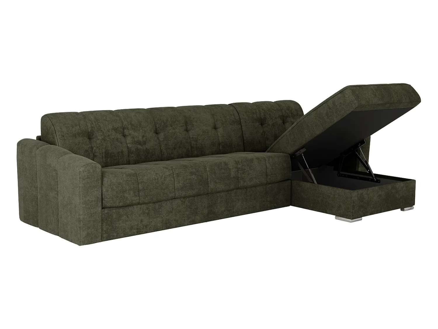 Sofá|Vente-unique Sofá de canto convertível et reversível abertura rápida em tecido bege - 160 cm - 22 cm DARIELO Caqui