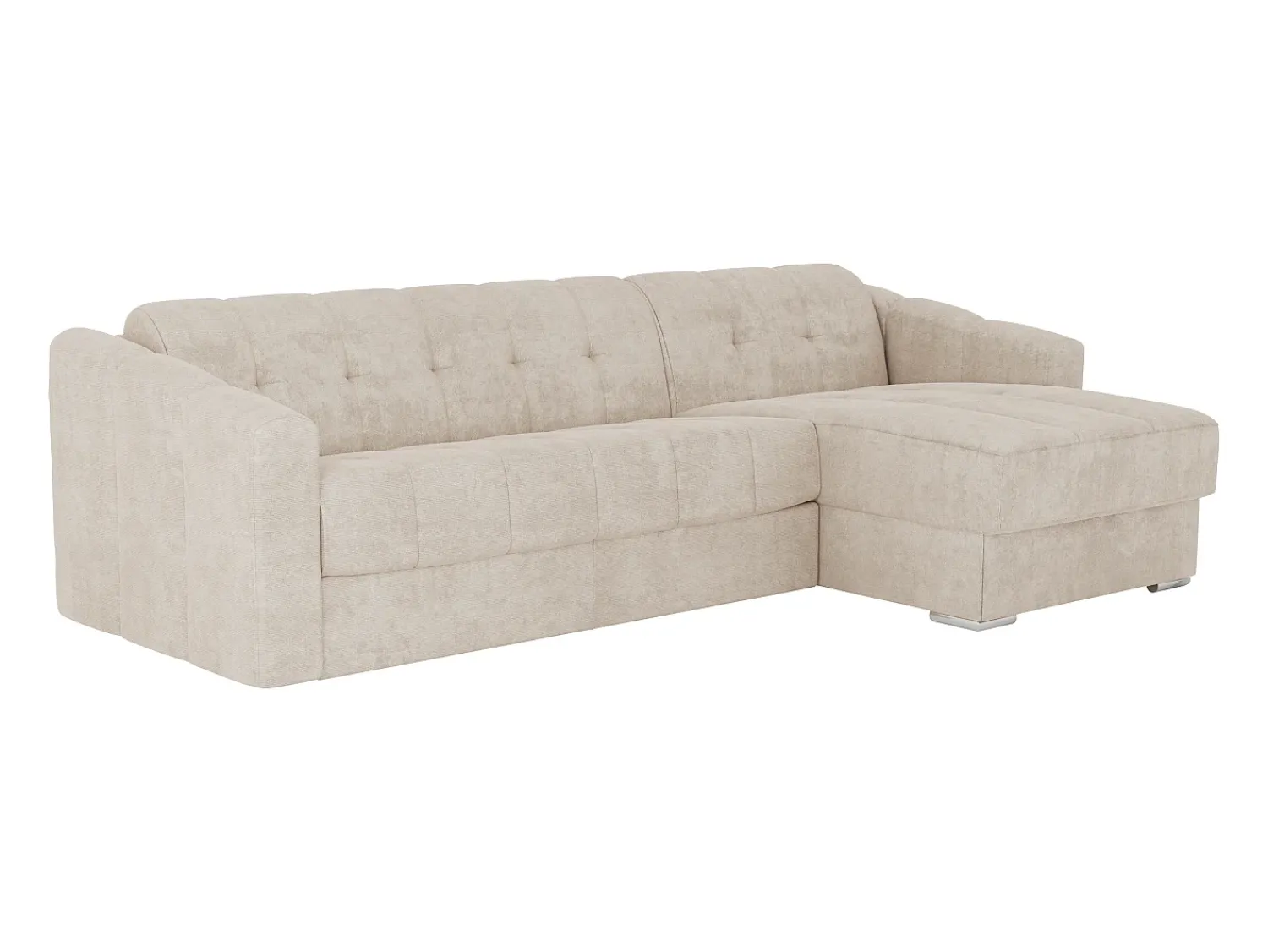 Sofá|Vente-unique Sofá de canto convertível et reversível abertura rápida em tecido - 160 cm - 22 cm DARIELO Bege