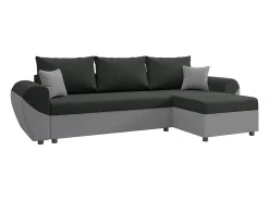 New Vente-unique Sofá de canto convertível e reversível tecido preto e cinza LIERNO Preto / Cinzento
