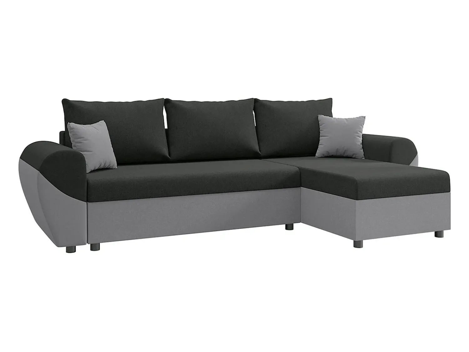 New Vente-unique Sofá de canto convertível e reversível tecido preto e cinza LIERNO Preto / Cinzento