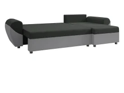 New Vente-unique Sofá de canto convertível e reversível tecido preto e cinza LIERNO Preto / Cinzento