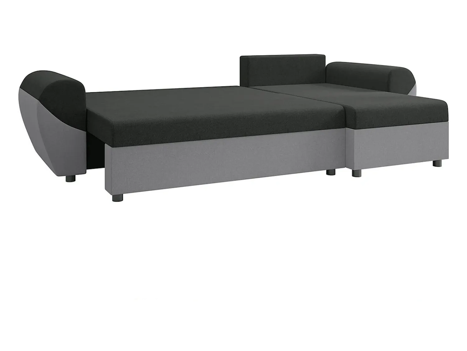 New Vente-unique Sofá de canto convertível e reversível tecido preto e cinza LIERNO Preto / Cinzento