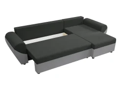 New Vente-unique Sofá de canto convertível e reversível tecido preto e cinza LIERNO Preto / Cinzento