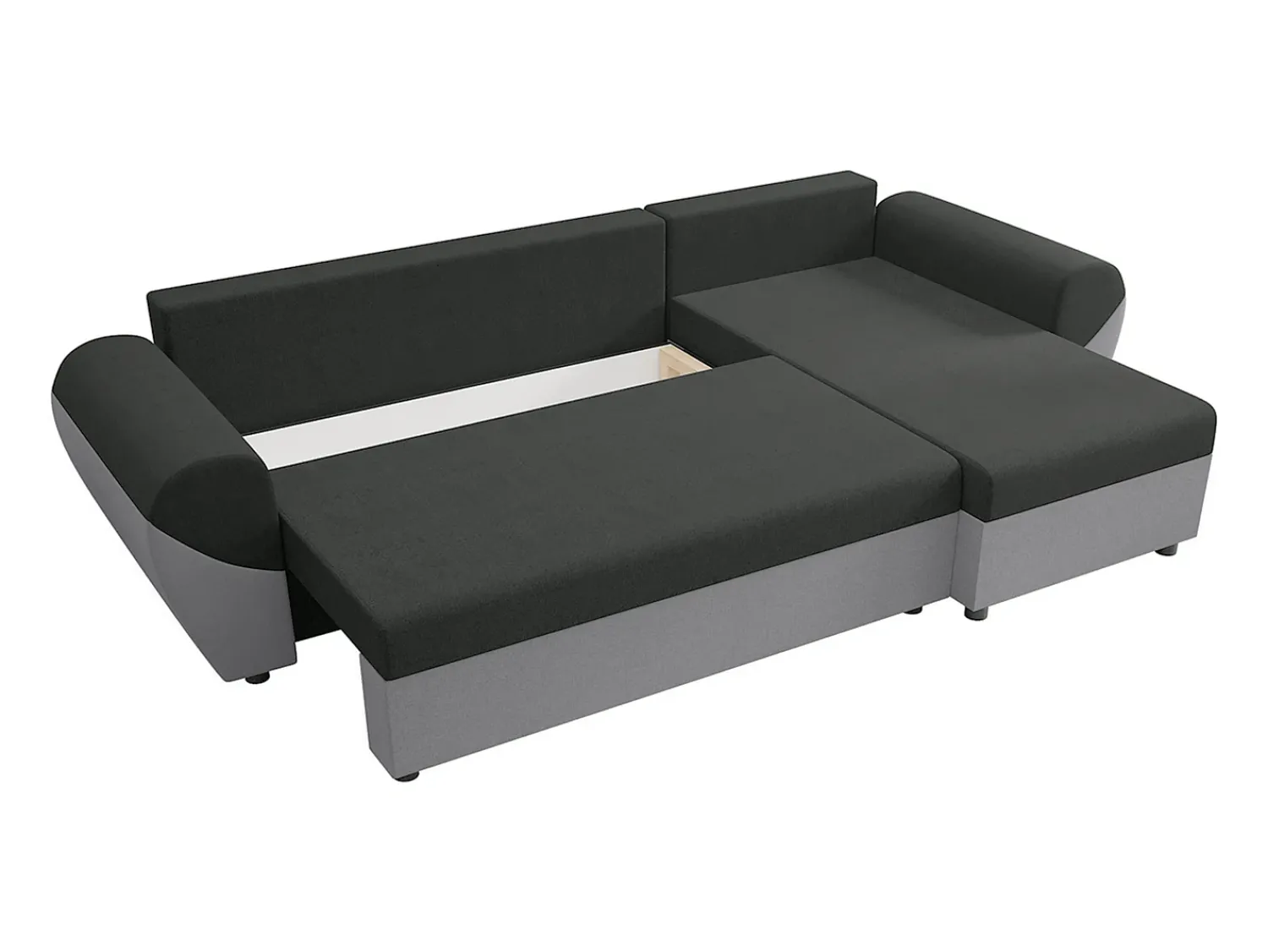 New Vente-unique Sofá de canto convertível e reversível tecido preto e cinza LIERNO Preto / Cinzento
