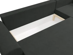 New Vente-unique Sofá de canto convertível e reversível tecido preto e cinza LIERNO Preto / Cinzento