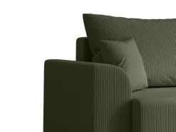 Vente-unique Sofá de canto convertível e reversível veludo canelado verde NESSARO^ Sofá