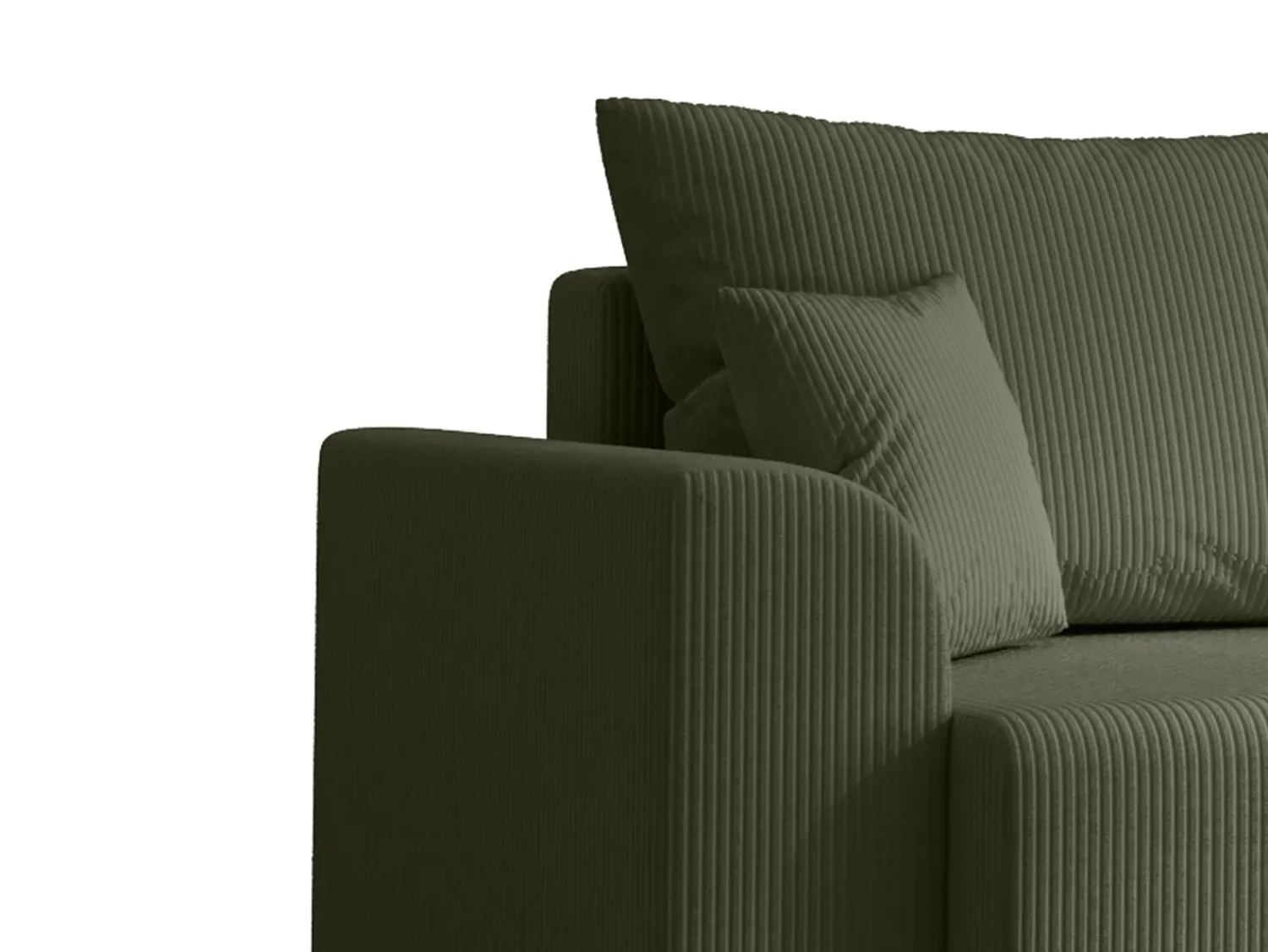Vente-unique Sofá de canto convertível e reversível veludo canelado verde NESSARO^ Sofá