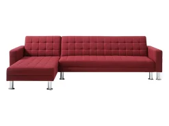 Sofá|Vente-unique Sofá de canto convertível em cama e reversível em tecido WILLIS II Vermelho