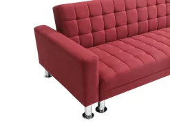 Sofá|Vente-unique Sofá de canto convertível em cama e reversível em tecido WILLIS II Vermelho