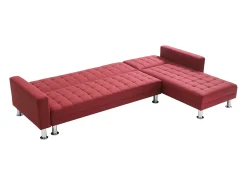 Sofá|Vente-unique Sofá de canto convertível em cama e reversível em tecido WILLIS II Vermelho
