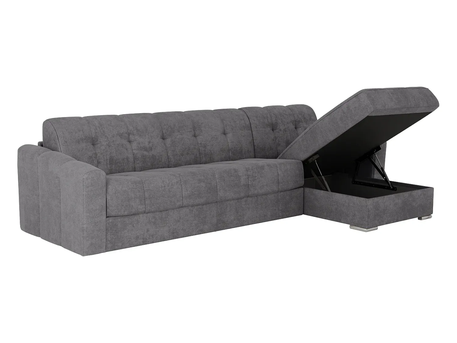 Vente-unique Sofá de canto convertível et reversível abertura rápida em tecido bege - 160 cm - 22 cm DARIELO^ Sofá