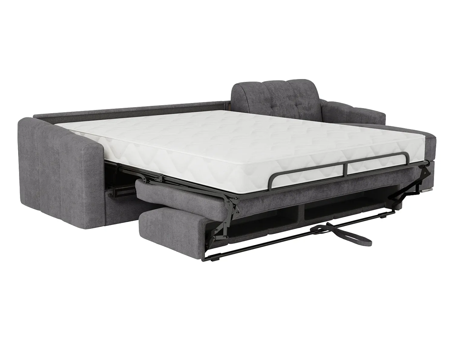 Vente-unique Sofá de canto convertível et reversível abertura rápida em tecido bege - 160 cm - 22 cm DARIELO^ Sofá