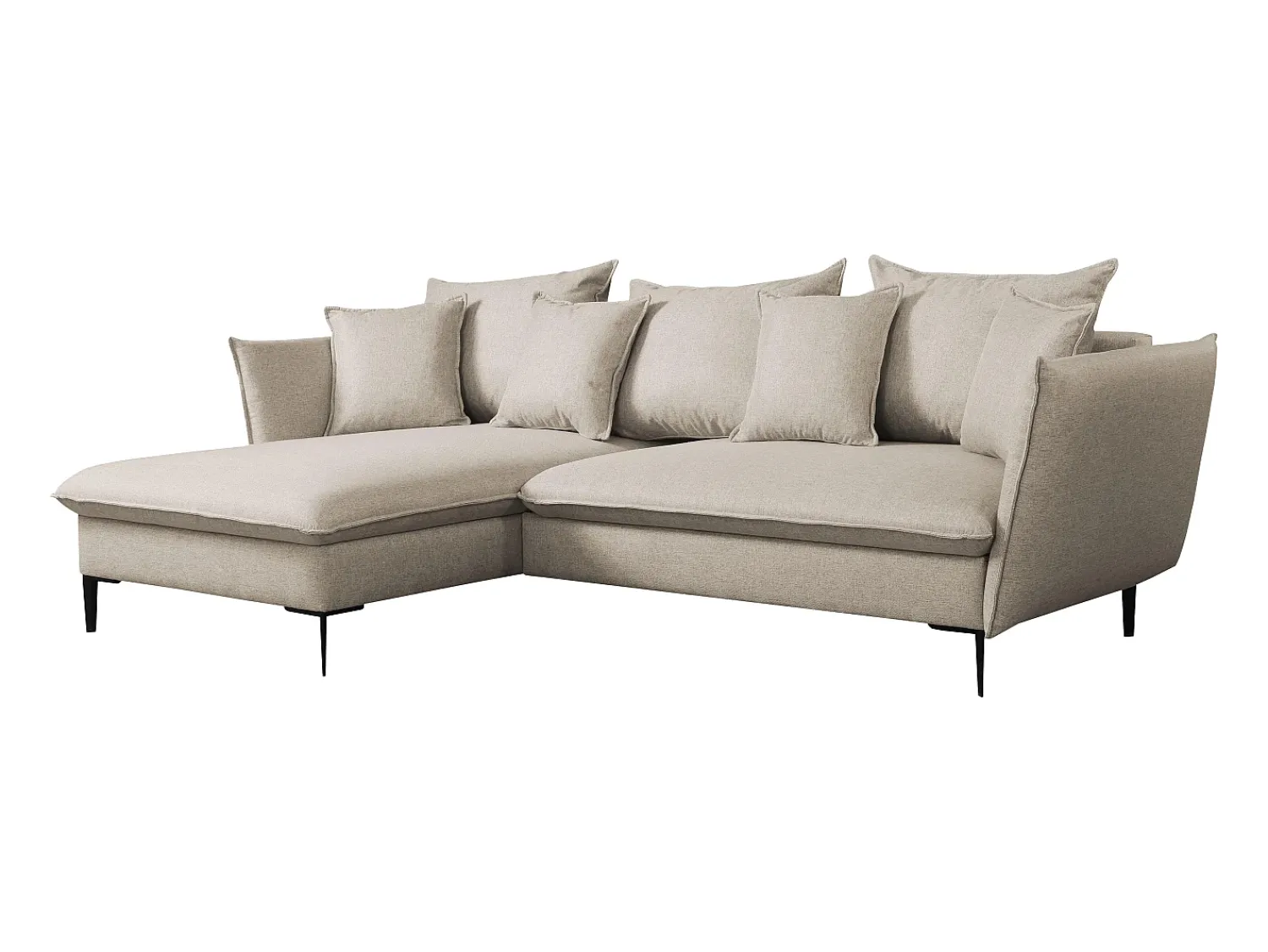 Sofá|Vente-unique Sofá de canto convertível em tecido - Canto esquerdo - LAZARE de PASCAL MORABITO Bege
