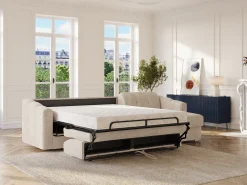 Vente-unique Sofá de canto convertível et reversível abertura rápida em tecido - 140 cm - 18 cm DARIELO^ Sofá
