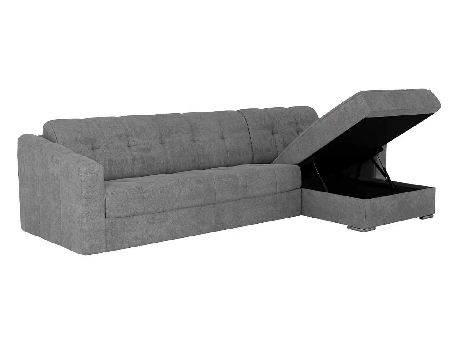 Sofá|Vente-unique Sofá de canto convertível et reversível abertura rápida em tecido - 160 cm - 14 cm DARIELO Cinzento