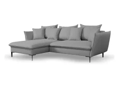 Vente-unique Sofá de canto convertível em tecido cinza - Canto esquerdo - LAZARE de PASCAL MORABITO Cinzento
