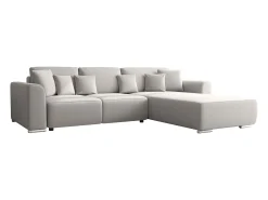 Clearance Vente-unique Sofá de canto convertível e reversível tecido cinza-claro MELTANA Cinzento claro