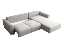 Clearance Vente-unique Sofá de canto convertível e reversível tecido cinza-claro MELTANA Cinzento claro
