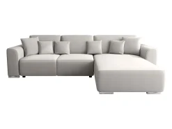 Clearance Vente-unique Sofá de canto convertível e reversível tecido cinza-claro MELTANA Cinzento claro