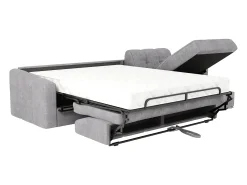 Sofá*Vente-unique Sofá de canto convertível reversível abertura rápida tecido - 140 cm - 22 cm DARIELO Cinzento claro