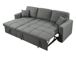 Outlet Habitat et jardin Sofá de canto convertível/reversível tipo bolha "Alain" - 3 lugares - Cinzento