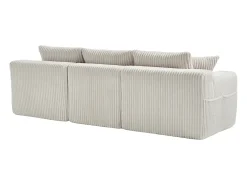 Hauss Spole Sofá de canto de 3 lugares com chaise longue e 5 almofadas - Tecido de bombazine -^ Sofá