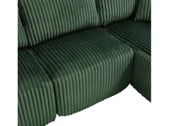 Sofá*Hauss Spole Sofá de canto de 3 lugares com chaise longue e 5 almofadas - Tecido de bombazine - Verde esmeralda