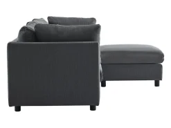 Outlet Sofá de canto de 3-4 lugares, mobiliário estofado em forma de L, tecido de linho, 220x83x81cm, Cinzento