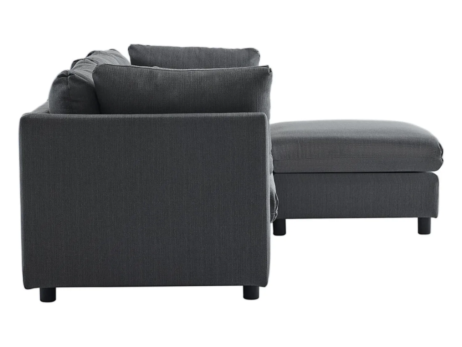 Outlet Sofá de canto de 3-4 lugares, mobiliário estofado em forma de L, tecido de linho, 220x83x81cm, Cinzento
