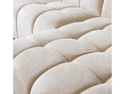 Sofá*Concept-Usine Sofá de canto de 3 lugares em veludo com chaise longue direita - Confortável e moderno Bege