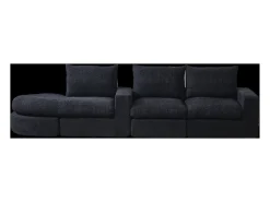 Hauss Spole Sofá de canto de 3 lugares com chaise longue e 3 almofadas - Tecido chenille^ Sofá