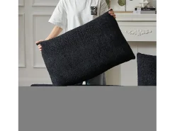 Hauss Spole Sofá de canto de 3 lugares com chaise longue e 3 almofadas - Tecido chenille^ Sofá