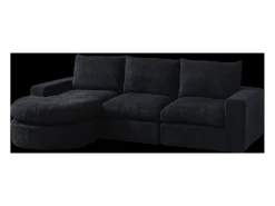 Hauss Spole Sofá de canto de 3 lugares com chaise longue e 3 almofadas - Tecido chenille^ Sofá