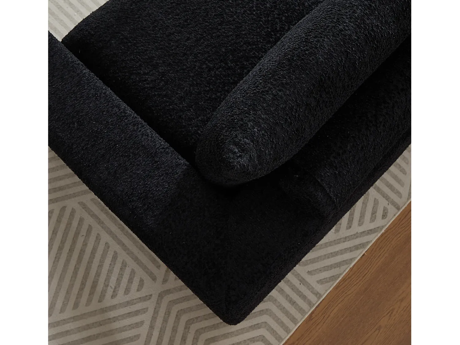 Hauss Spole Sofá de canto de 3 lugares com chaise longue e 3 almofadas - Tecido chenille^ Sofá