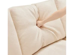 New ModernLuxe Sofá de canto de 3 lugares - com apoio para pés modular - chenille - Bege