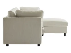 Sofá de canto de 3-4 lugares, mobiliário estofado em forma de L, tecido de linho, 220x83x81cm,^ Sofá