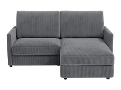 Sofá|DripeX Sofá de canto de 2 -Sater - ângulo reversível da direita / esquerda - 180x140x86cm - em tecido de veludo com nervuras - Max 300kg Load - Antracite cinza Cinza antracite