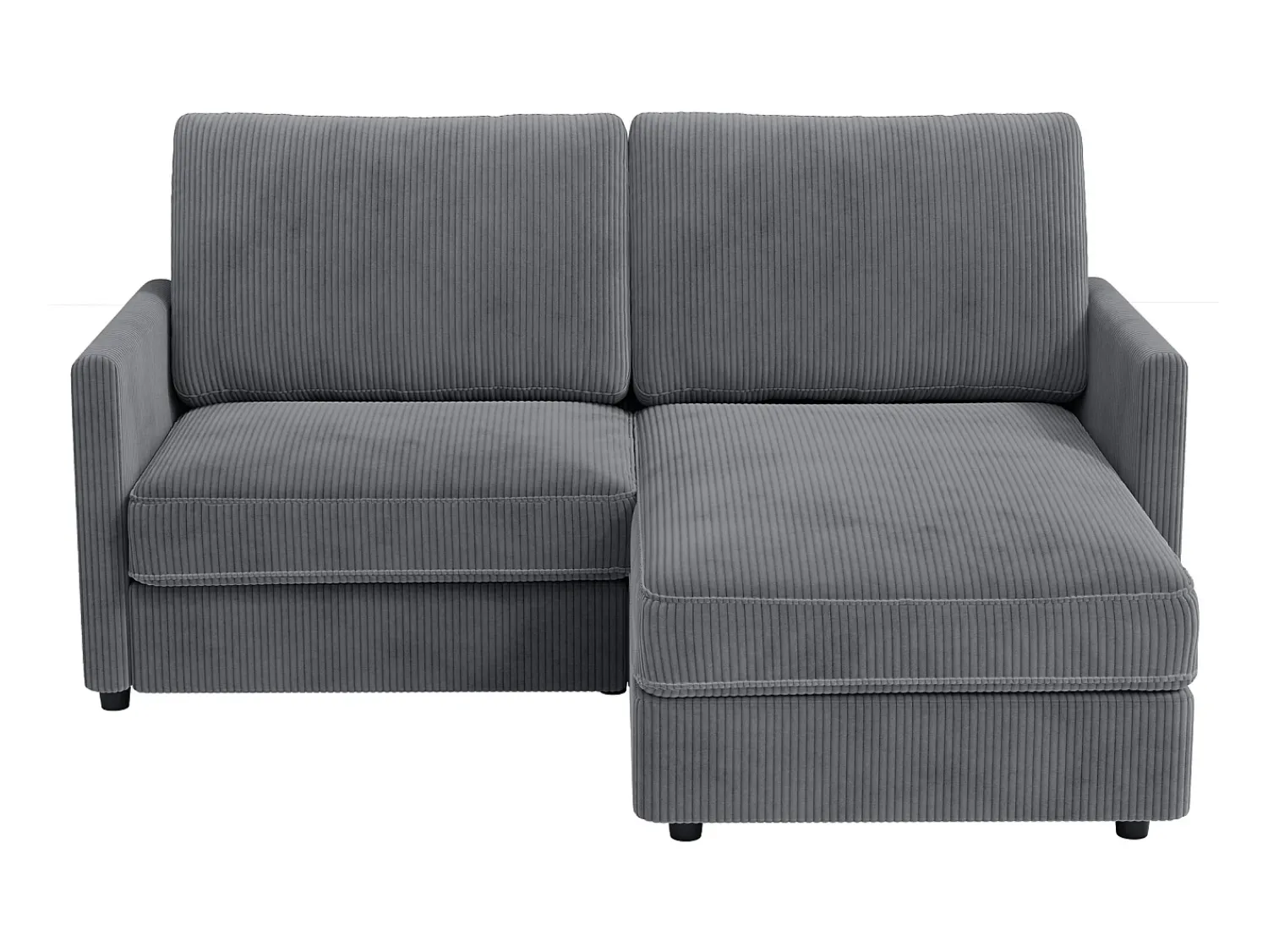 Sofá|DripeX Sofá de canto de 2 -Sater - ângulo reversível da direita / esquerda - 180x140x86cm - em tecido de veludo com nervuras - Max 300kg Load - Antracite cinza Cinza antracite