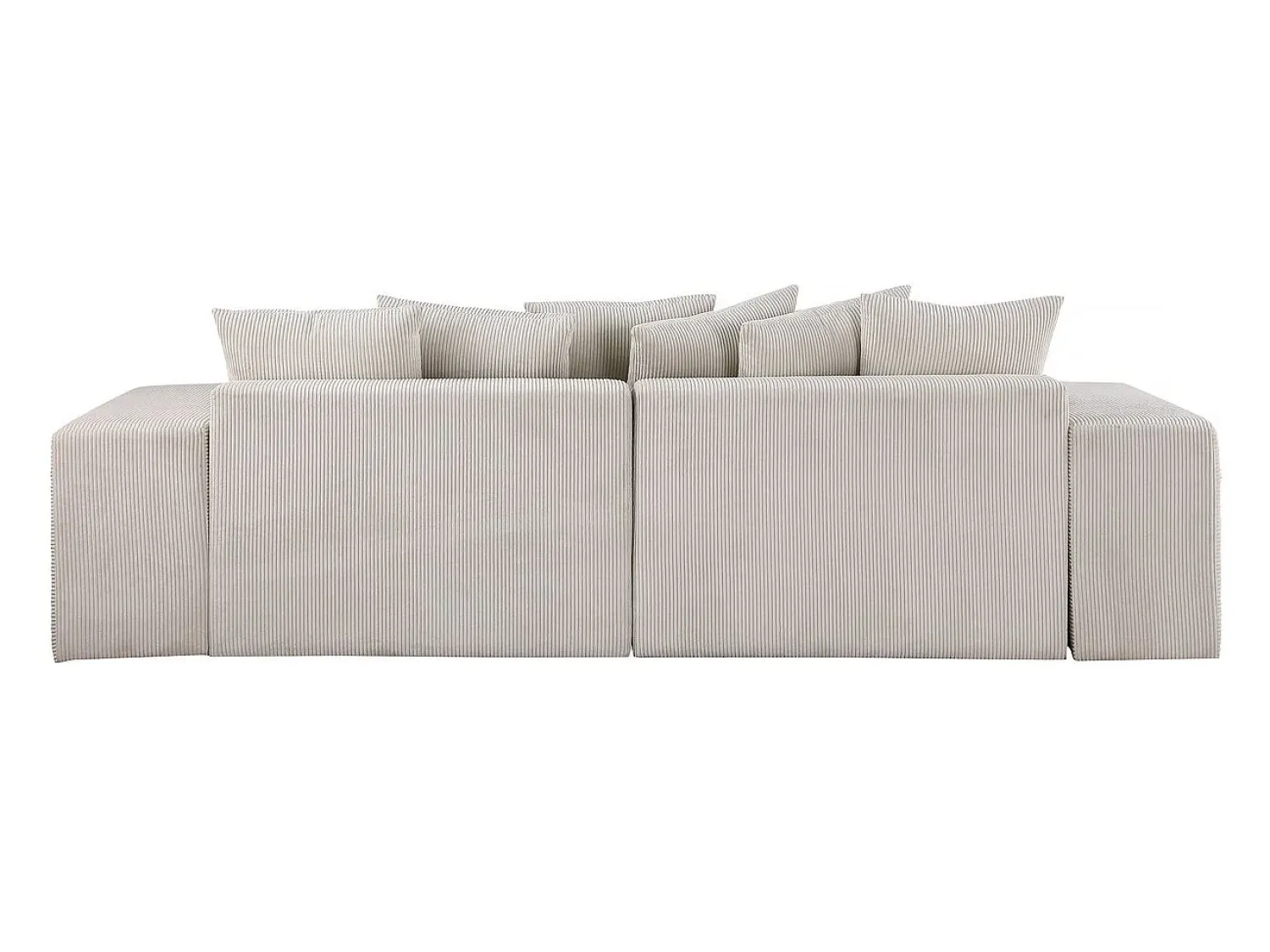 Sofá|Habitat et jardin Sofá de canto de veludo cotelê "Rivoli" - 312 x 176 x 49 cm - Bege