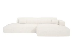 Sofá*Maison Céphy Sofá de canto direito aberto em tecido bouclé POGNI de Branco