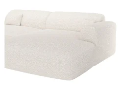 Sofá*Maison Céphy Sofá de canto direito aberto em tecido bouclé POGNI de Branco