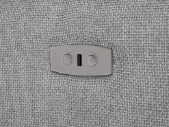 Outlet Vente-unique Sofá de canto direito articulado elétrico tecido cinza-claro efeito acolchoado MOLPICA Cinzento claro
