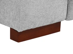Outlet Vente-unique Sofá de canto direito articulado elétrico tecido cinza-claro efeito acolchoado MOLPICA Cinzento claro