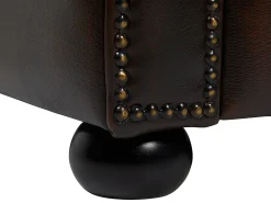 Sofá|LINEA SOFA Sofá de canto direito chesterfield 100% pele BRENTON Castanho chocolate