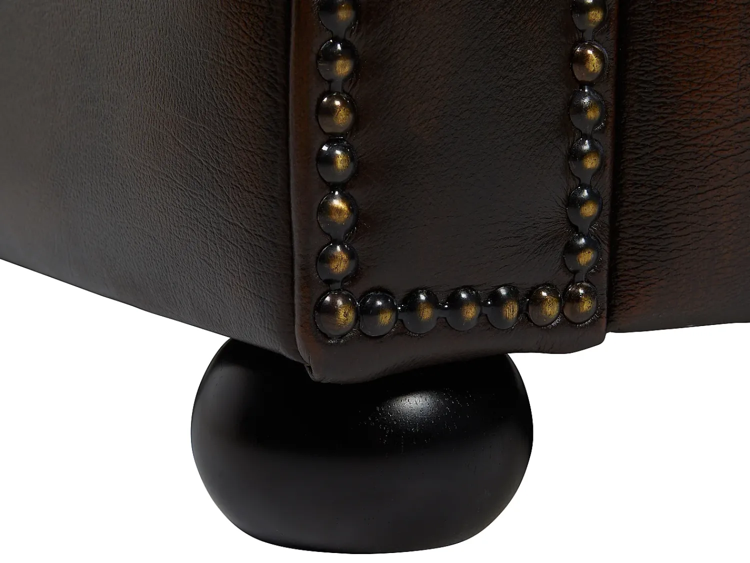 Sofá|LINEA SOFA Sofá de canto direito chesterfield 100% pele BRENTON Castanho chocolate