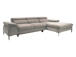 Sale Vente-unique Sofá de canto direito convertível veludo design SEPINA de Pascal Morabito Taupe