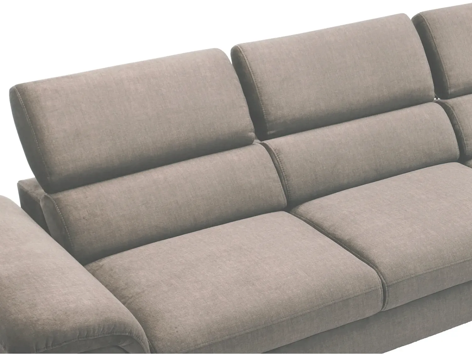 Sale Vente-unique Sofá de canto direito convertível veludo design SEPINA de Pascal Morabito Taupe