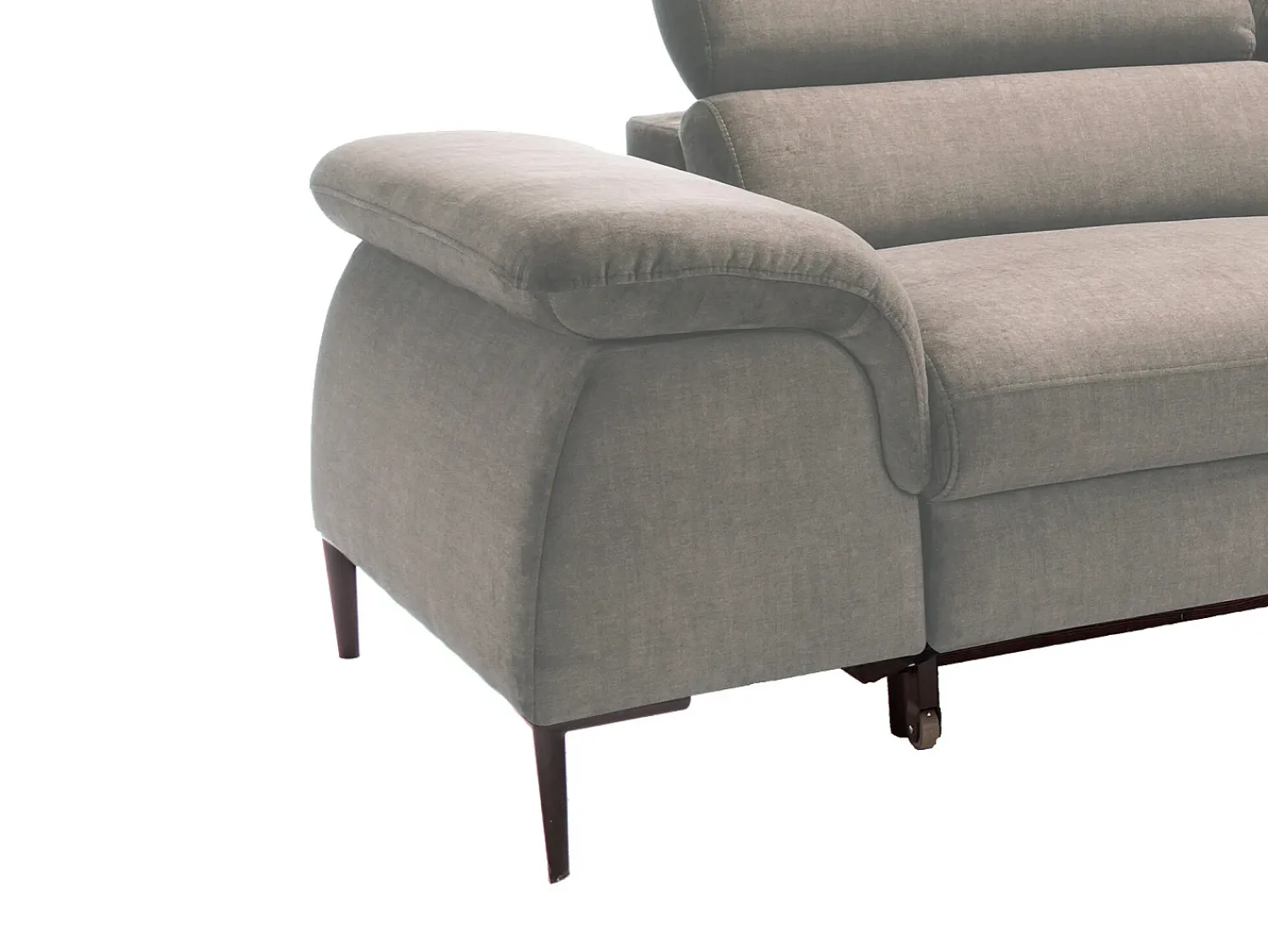 Sale Vente-unique Sofá de canto direito convertível veludo design SEPINA de Pascal Morabito Taupe