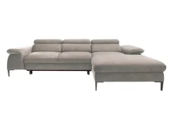 Sale Vente-unique Sofá de canto direito convertível veludo design SEPINA de Pascal Morabito Taupe