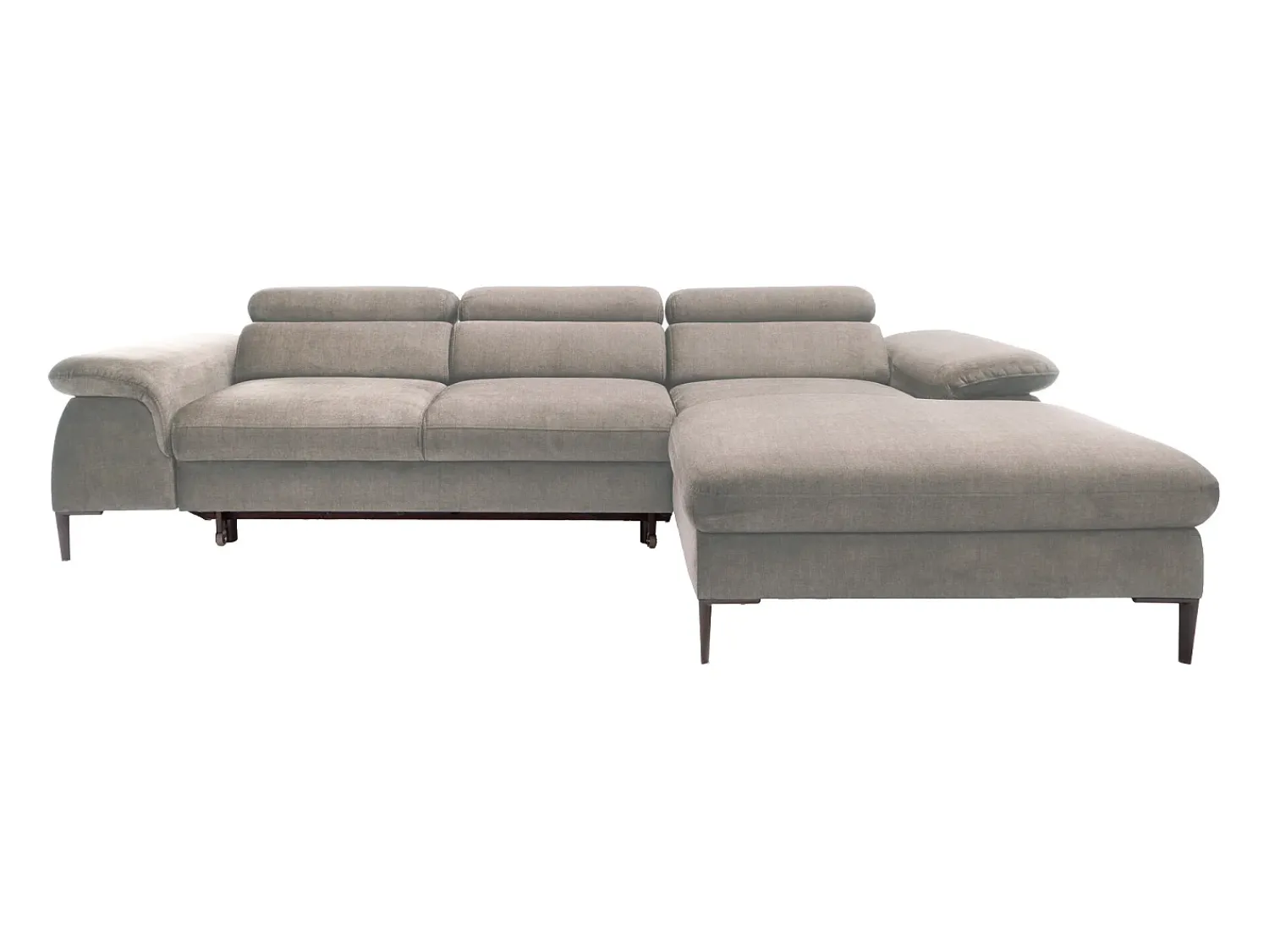 Sale Vente-unique Sofá de canto direito convertível veludo design SEPINA de Pascal Morabito Taupe